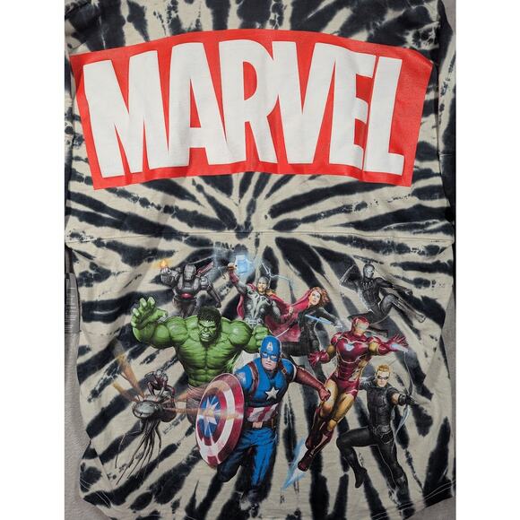 NWT Disney Parks Marvel Avengers Super Hero Black Tie Dye Spirit Jersey MEDIUM - Picture 10 of 11